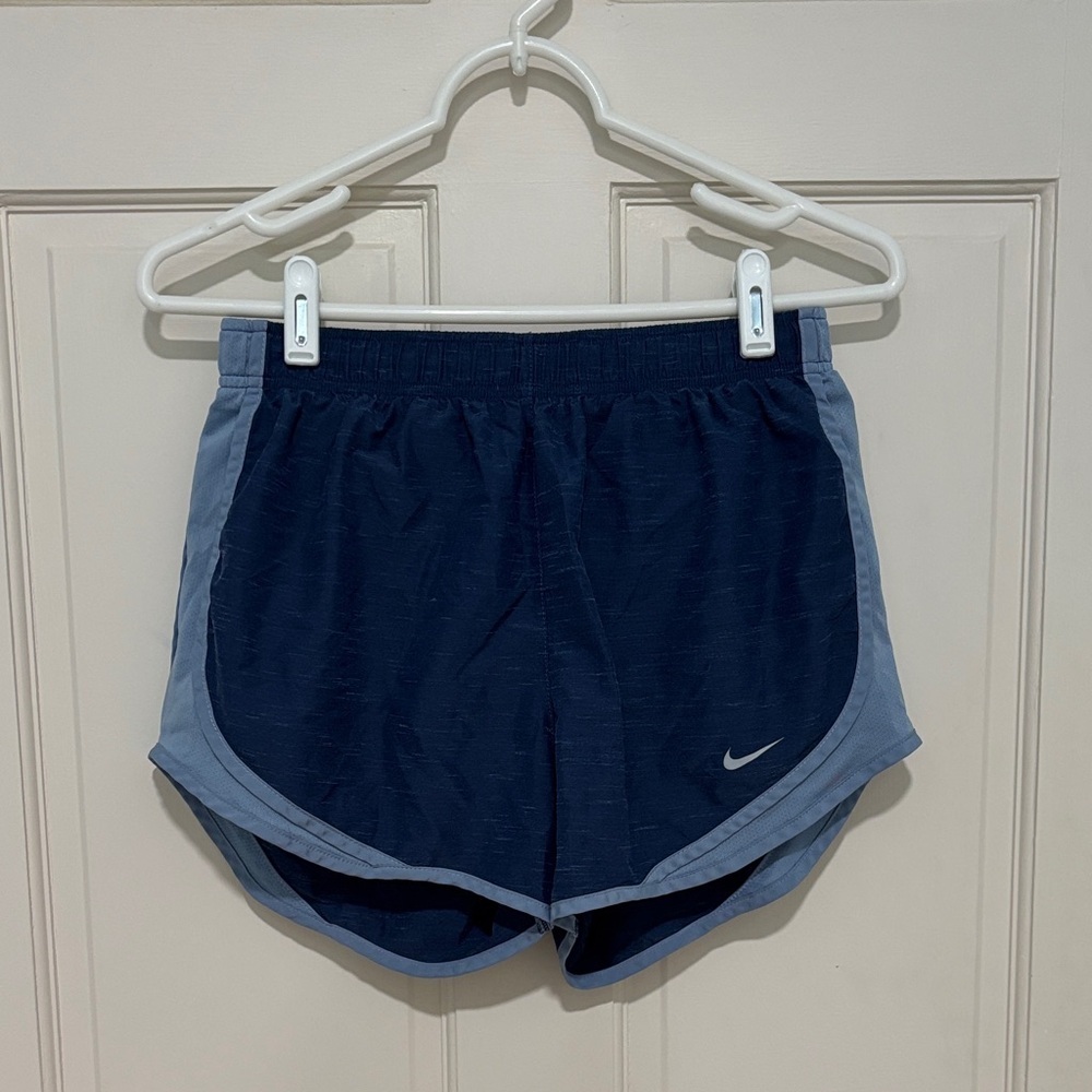 Nike Women's Tempo Lined Dri-fit Running Shorts Dk/Lt Blue size medium